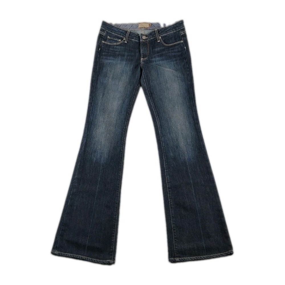 Paige Laurel Canyon Bootcut Flare Low Waist  Jeans Women Size 30x35 Dark Wash
